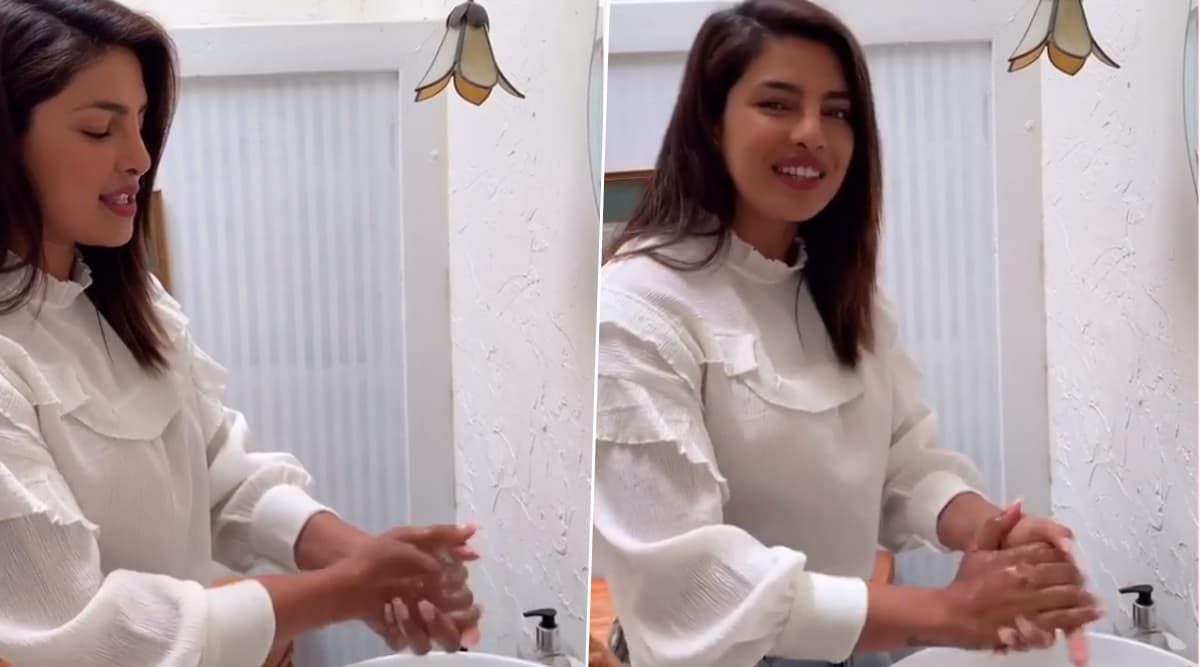 COVID-19 Pandemic: After Deepika Padukone and Anushka Sharma, Priyanka Chopra Takes Up WHO's 'Safe Hands Challenge' and Further Nominates Nick Jonas, Amitabh Bachchan for Same COVID-19 Pandemic: After Deepika Padukone and Anushka Sharma, Priyanka Chopra Takes Up WHO's 'Safe Hands Challenge' and Further Nominates Nick Jonas, Amitabh Bachchan for Same