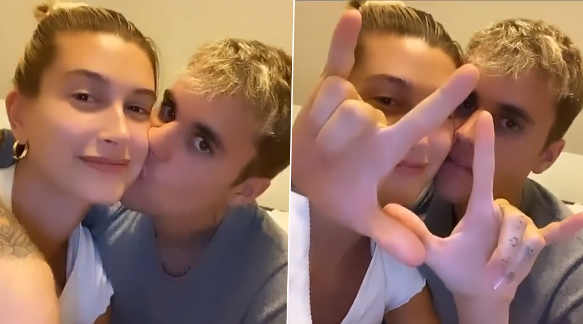 Justin Bieber Can't Stop Kissing Wifey Hailey Baldwin As They Take the Hand Emoji Challenge and Totally Ace It! (Watch Video)