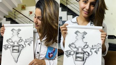 Hina Khan Sketches a Map of India in Lock and Chain, Says ‘It Is Inspired by the Current Situation of Our Beloved Country’