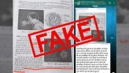 Fact Check: Coronavirus Medicine and Treatment Mentioned in Class 12 &lsquo;Jantu Vigyan&rsquo; Book? Here&rsquo;s the Truth Behind the Fake WhatsApp Message Going Viral