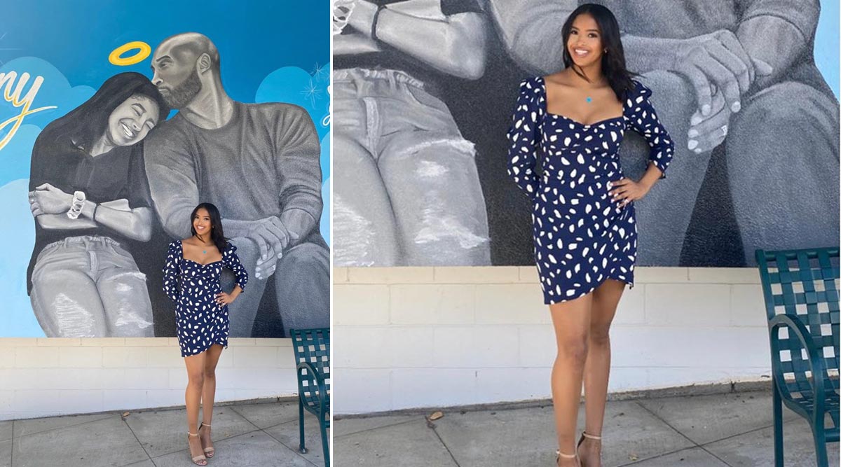 Vanessa Bryant Poses in Front of New Kobe and Gianna Mural