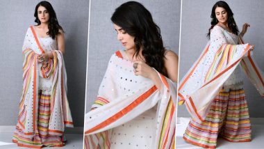 Radhika Madan Paints a Colourful Picture with Her Sukriti & Aakriti Designed Outfit for Angrezi Medium Promotions
