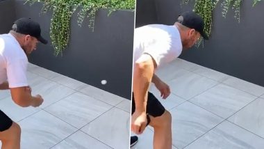 Aaron Finch Works on His Hand-Eye Co-Ordination As Australian Skipper Continues to Train in Self-Quarantine (Watch Video)