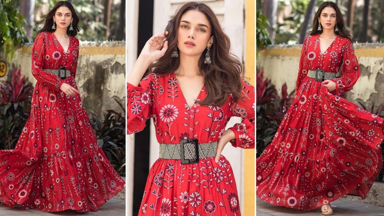 Aditi Rao Hydari, Resplendent in Red With a Whole Lot of Embroidered Florals Is the Perfect Summer Dream!