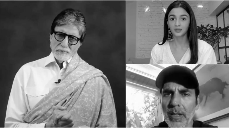 #WarAgainstVirus: Amitabh Bachchan, Akshay Kumar, Alia Bhatt and Other Celebs Raise Awareness About Preventive Measures Against COVID-19 Pandemic (Watch Video)
