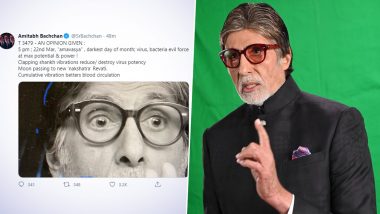 Amitabh Bachchan Falls Prey To FAKE ‘Amavasya’ WhatsApp Forward Claiming Clapping and Clanging Utensils Could Kill Coronavirus (View Post)