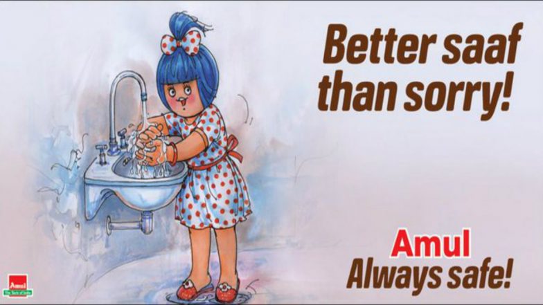 COVID-19 Outbreak in India: Amul Posts ad on Twitter Titled 'Better Saaf Than Sorry', Calls for Cleanliness