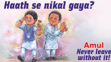 Amul Topical on Jyotiraditya Scindia Leaving Congress Shows Madhya Pradesh CM Kamal Nath Rub Hands With Text ‘Haath Se Nikal Gaya’