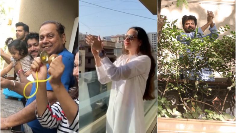 Varun Dhawan and Family, Karisma Kapoor, Anil Kapoor and More Clap From Their Balconies As a Thank You to Medical Professionals on Janata Curfew (See Videos and Pics)