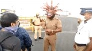 Corona Helmet, Chennai Police's Unique Way to Dissuade Lockdown Defiers (Watch Video)