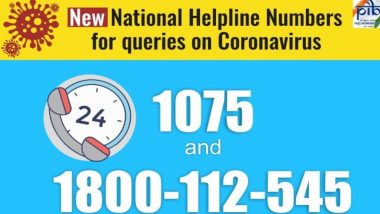 Coronavirus Helpline Numbers For India Released by Modi Government; Dial 1075 and 1800-112-545 for COVID-19 Related Queries