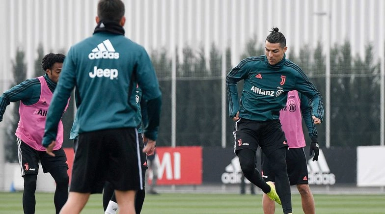 Cristiano Ronaldo Nets an Amazing Goal During Juventus Practice Session