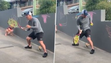 David Warner Plays Backyard Tennis As Australian Opener Sharpens His Catching Skills During Self-Quarantine (Watch Video)