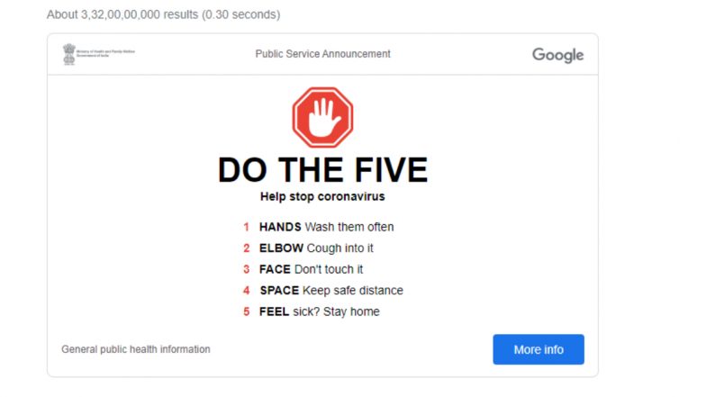Coronavirus Prevention Tips: Google Spreads Awareness with 'DO THE FIVE' Advisory on Its Homepage to Stop the Spread of COVID-19