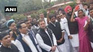 Rahul Gandhi Leads Protest Against Suspension of Seven Congress MPs from Lok Sabha