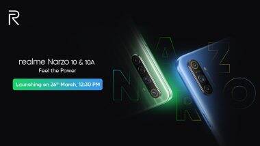 Realme Narzo 10, Narzo 10A Smartphones With 5000mAh Battery Launching in India on March 26; Expected Prices, Features & Specifications