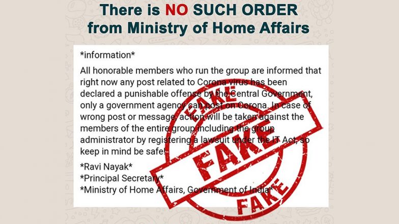 Coronavirus-Related Messages, News And Posts Banned in WhatsApp Groups? Fake Viral Message Fact-Checked by PIB
