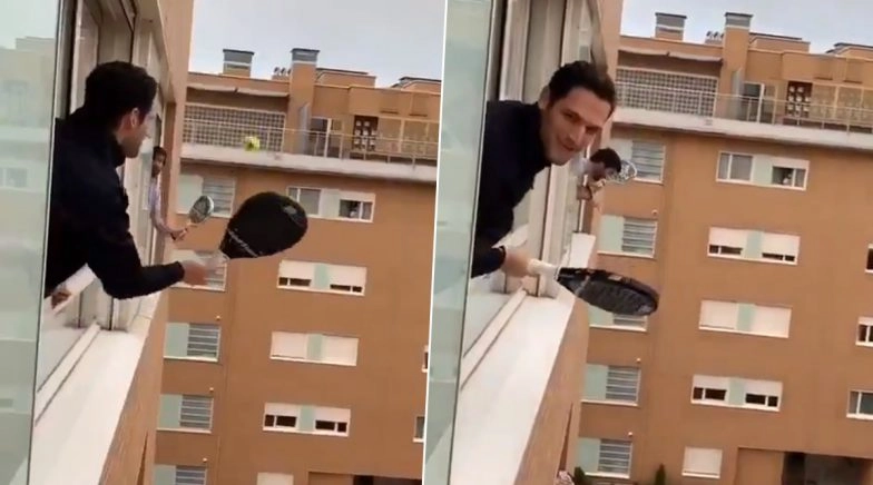 Two Fans Enjoy Game of Padel Tennis During Coronavirus Lockdown (Watch Video)