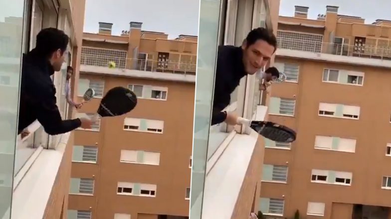 Two Fans Enjoy Game of Padel Tennis During Coronavirus Lockdown (Watch Video)