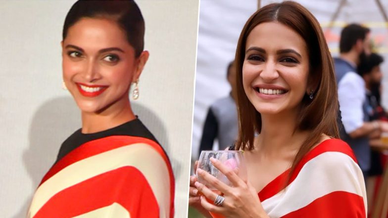 Fashion Face-Off: When Deepika Padukone or Kriti Kharbanda Flaunted Their Love for the Striped Sabyasachi Saree but Here&rsquo;s How Kriti Repeated Hers!
