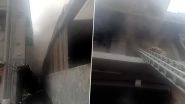 Delhi: Fire Breaks Out in Chemical Factory at GT Karnal Road, Visuals Show Smoke Emanating From Charred Building