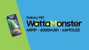 Samsung Galaxy M21 Smartphone With 48MP Triple Rear Camera Launched in India; Prices, Features & Specifications