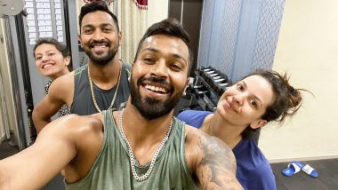 Hardik Pandya Enjoys Workout Session With Fiancee Natasa Stankovic, Brother Krunal and Sister-in-Law Pankhuri Sharma Amid COVID-19 Lockdown (View Picture)