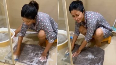 Hina Khan Gets Busy With Household Chores, Scrubs a Doormat Amid the Coronavirus Lockdown (Watch Video)