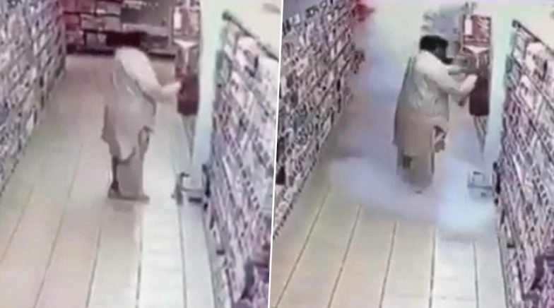 Pakistani Man Uses Fire Extinguisher as Hand Sanitiser in a Mall Amid Pandemic Outbreak!