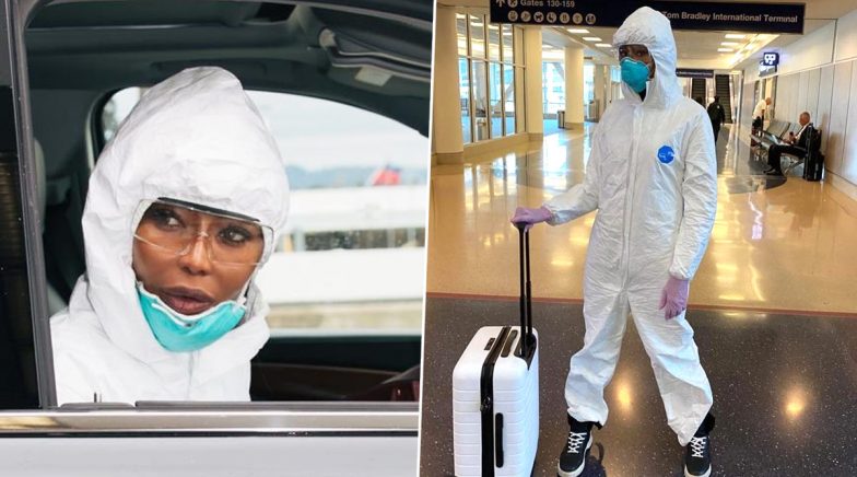Naomi Campbell Spotted Wearing a Packed Hazmat Suit amidst Coronavirus Outbreak