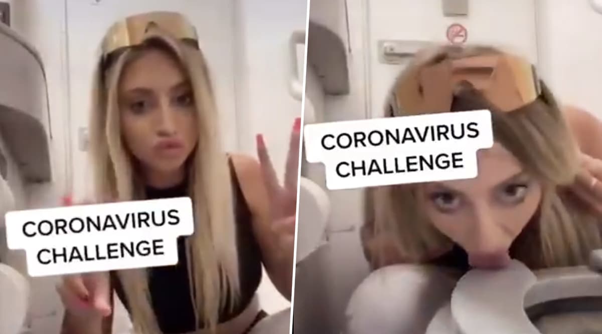 'Coronavirus Challenge' on TikTok Is the Newest Low on The Internet! Viral Video Shows Girl LICKING a Flight Toilet Seat and Netizens Are Angry! 'Coronavirus Challenge' on TikTok Is the Newest Low on The Internet! Viral Video Shows Girl LICKING a Flight Toilet Seat and Netizens Are Angry!