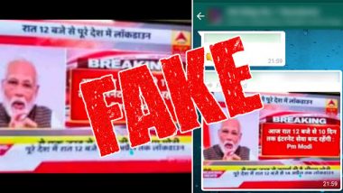 Fact Check: News of PM Narendra Modi Announcing Internet Shutdown in India for 10 Days, Starting 12 Midnight is Fake; Know The Truth Behind Viral WhatsApp Message