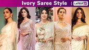 When Deepika Padukone, Priyanka Chopra, Tara Sutaria, Katrina Kaif Winked and Weaved Some Ivory Magic With Their Sarees! View Pics