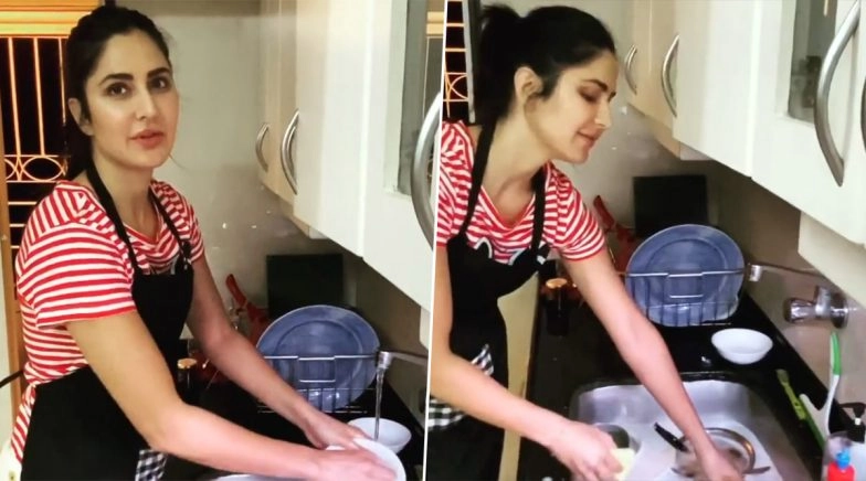 Katrina Kaif Does Dishes at Home!