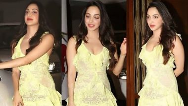 Kiara Advani Has Fun With Fashion With a Dash of Daring, Wears a Lace Lemon Ruffles Dress and Nude Pumps!