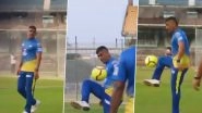 CSK Shares Video of Skipper MS Dhoni&rsquo;s Football Skills as Fans Await IPL 2020 To Start (Watch Video)