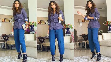 Mouni Roy Is Trés Sexy in a Checkered Jacket, Denim and Stilettos!