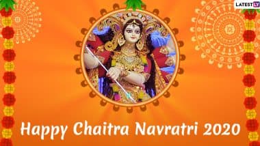 Chaitra Navratri 2020 Images & Navdurga HD Wallpapers For Free Download Online: Wish Happy Navaratri With WhatsApp Stickers and GIF Greetings to Celebrate The Festival of Maa Durga