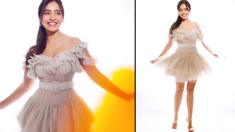 Neha Sharma, the Sunshine Girl Is All Smiles in a Frayed Ruffled Kangana Trehan Mini Dress!