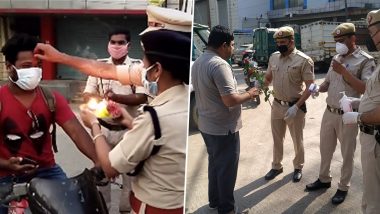 From Performing Aarti to Giving Flowers, Here's How Police Personnel Are Dealing With Coronavirus Lockdown Violators (Watch Viral Videos and Pics)