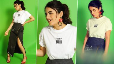 For Radhika Madan, It Was a Chic Tee and Skirt Kinda Day for Angrezi Medium Promotions!