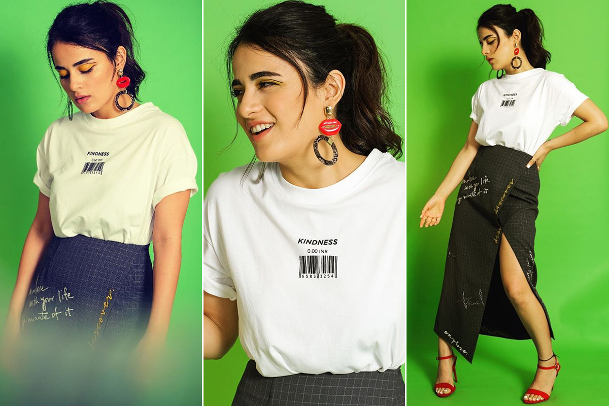 For Radhika Madan, It Was a Chic Tee and Skirt Kinda Day for Angrezi Medium  Promotions!