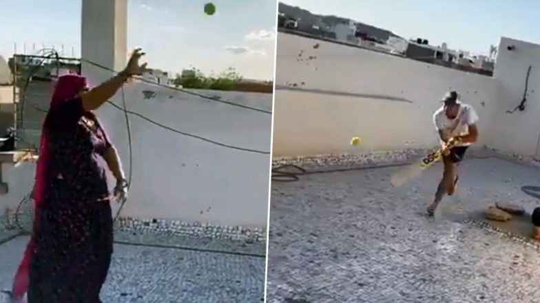 Ravi Bishnoi, Kings XI Punjab Bowler, Plays Cricket With Mother Indoors Amid COVID-19 Lockdown (Watch Video)