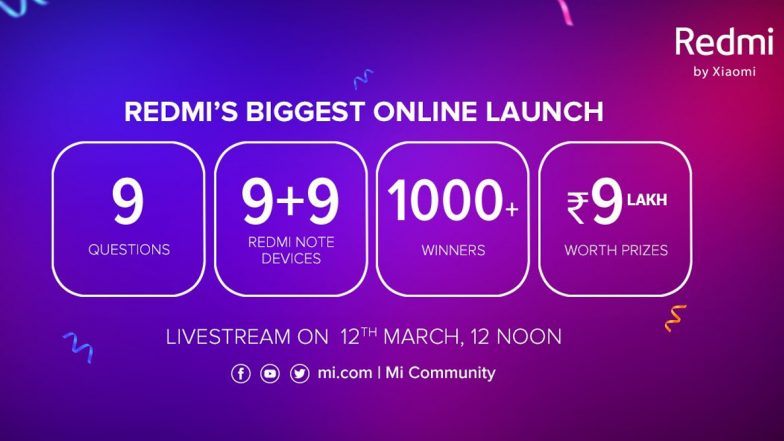 Redmi's Biggest Online Launch: Here's How To Win 9+9 Redmi Note Devices, Prizes Worth Rs 9 Lakh