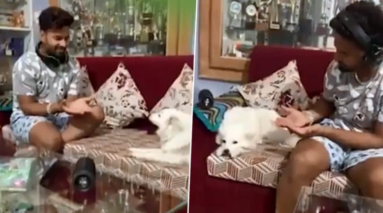 Rishabh Pant’s Failed Attempt to Play With His Pet Dog Kuuchi Will Leave You in Splits