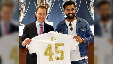Rohit Sharma Presented With Customised Real Madrid Jersey After Club Registers Motivating El Clasico Win Over Barcelona (View Pic)