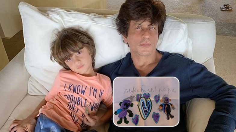 Shah Rukh Khan Is Beaming With Pride As His Little Kiddo, AbRam Draws a Cartoony Version of Him!