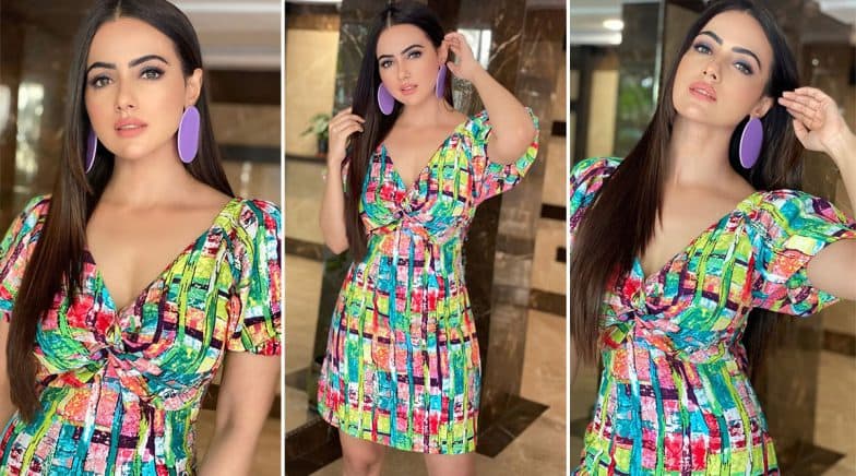 Sana Khan Ushered the Spring in a Colourful Mood, Her Candy Dress Is ...