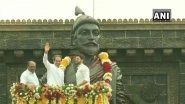 Shivaji Jayanti 2020: Maharashtra CM Uddhav Thackeray and Aaditya Pay Tribute to Chhatrapati Shivaji Maharaj in Mumbai