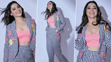 Tamannaah Bhatia Is Chic in Plaid With a Dash of Pink!